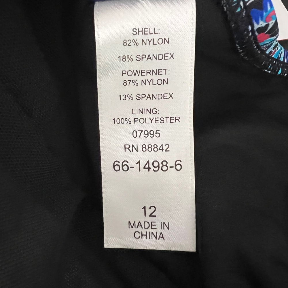 NWT - Swimsuits for All Size 12 One Piece Swimsuit Black Blue Paisley Print - Picture 8 of 10